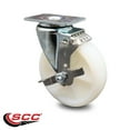 thumbnail image 2 of 5 Inch Nylon Wheel Swivel Top Plate Caster with Brake Service Caster Brand, 2 of 2