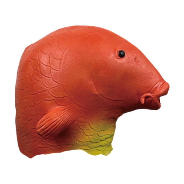 Máscara de cabeza de pez animal, tocado, juguete ligero, accesorios de látex, disfraz para Naranja