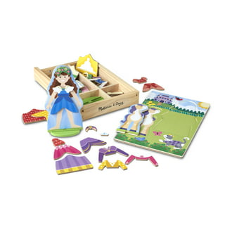 Melissa & Doug Abby and Emma Deluxe Magnetic Wooden Dress-Up Dolls Play Set  (55+ pcs)