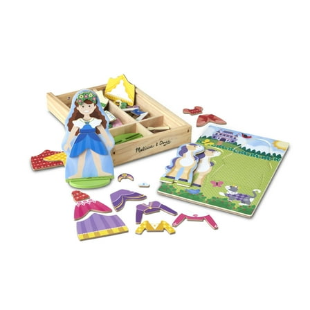 Melissa & Doug Princess & Horse Magnetic Dress-Up Wooden Dolls Pretend Play Set (35 pcs)