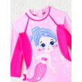 thumbnail image 4 of Baby Girl Long Sleeve Mermaid Decor One-Piece Swimsuit, Cute Sun-Protective Beachwear For Summer, 4 of 4