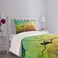 thumbnail image 5 of Ambesonne Modern Quilted Bedspread Set 2 Pcs, Abstract Bird and Branch, Twin Size, Multicolor, 5 of 6