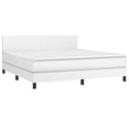 thumbnail image 6 of vidaXL Box Spring Bed with Mattress White 72"x83.9" California King Faux Leather, 6 of 6