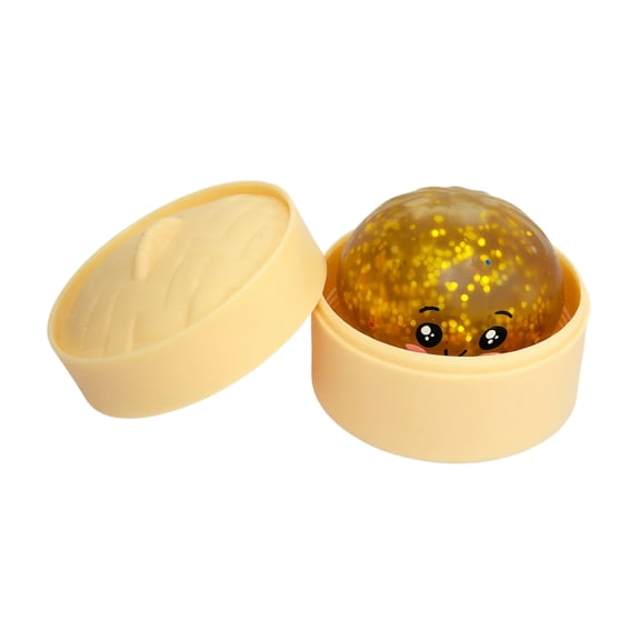 Cute Dumpling Squeeze Mystery Box, Mystery Squishy Dumpling, Squishy Dumpling Stress Relief Toy with Realistic Texture, Glitter Stress Relief Squeeze Balls with Steamer Box, Party & Birthday Gifts