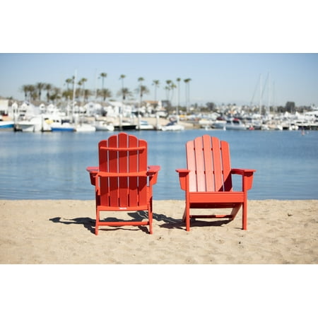 Marina Red Poly Outdoor Patio Adirondack Chair (2 Pack)