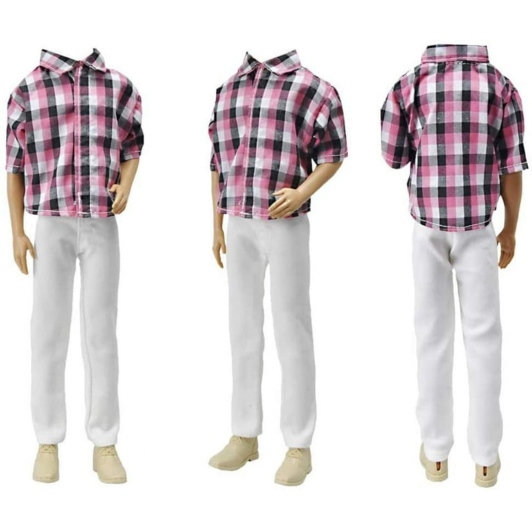 11 PCS Clothes for Ken Doll 12 inch Boy Dolls Including 4 Casual Outfits (  4 Tops and 4 Pants ) 3 Pair of Shoes Ken Clothes Set Christmas Birthday