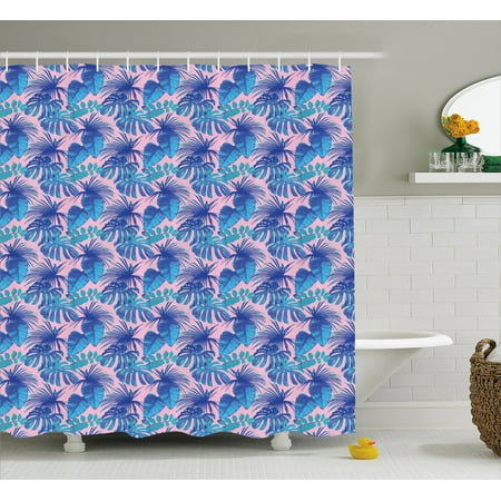 Banana Leaf Shower Curtain Island Jungle Summer Plants In Blue Luau Banana Leaf Shower Curtain Island Jungle Summer Plants In Blue Luau Theme Botanical Nature