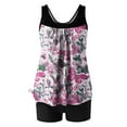 thumbnail image 6 of Kinrui Women Two Piece Tankini Swimsuits Tummy Control Bathing Suit Modest Swim Tank Tops Floral Swimwear with Boyshorts Pink,L, 6 of 7