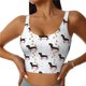 thumbnail image 1 of Fotbe Dachshund Dog Sujetador Deportivo Largo sin Aros para Mujer con Almohadillas y Soporte Medio, Transpirable y Absorbente, Camiseta Tipo Chaleco o Tank Top-Large, 1 of 8
