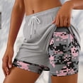 thumbnail image 2 of COMVALUE Womens Swim Trunks with Compression Liner Quick Dry 7 Inch Bathing Suit Beach Short with Zipper Pockets (Light Gray, M), 2 of 9
