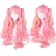 thumbnail image 1 of Peluca Lolita para cosplay, larga, rizada, rosa y amarillo, 68 cm, 1 of 1