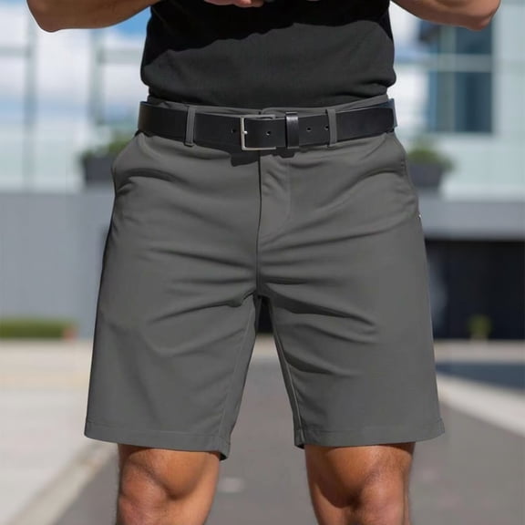 Men's Shorts Golf Casual Flat Front Dress Shorts for Men Classic Fit with 4 Pockets Lightweight Stretch Gray 3XL