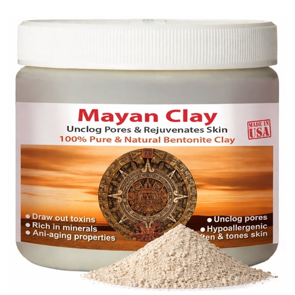 Mayan Secret Indian Natural Calcium Bentonite Clay For Deep Pore Cleansing Facial Body Mask - 1 Pound