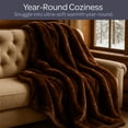thumbnail image 3 of Somerset Home Mink Faux Fur Blanket - 91x81 Washable Bedding or Throw, Brown, 3 of 7