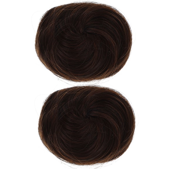 TABLZONE 2Pcs Bun Claw Clip Hair Extensions Light Brown for Formal Events and Casual Style