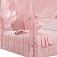 thumbnail image 3 of Luxury Princess Bed with 3 Side Openings with Curtain, Canopy, Mosquito Net and Bedding (Pink M), 3 of 4