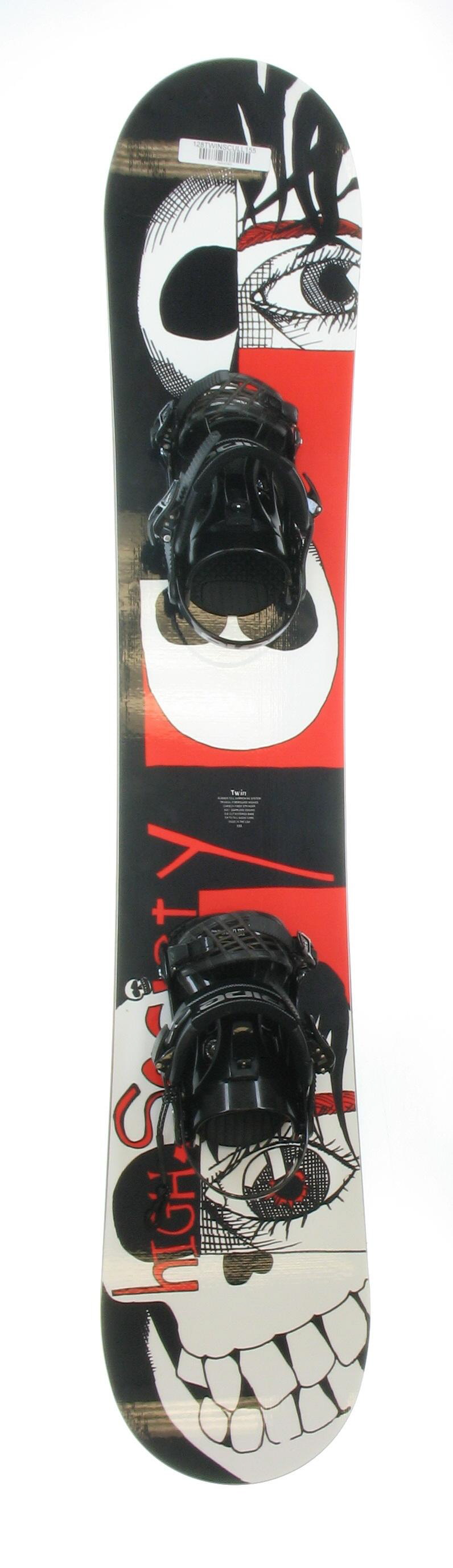 New 0910 High Society Twin Snowboard with Ride LX Large Bindings 155cm