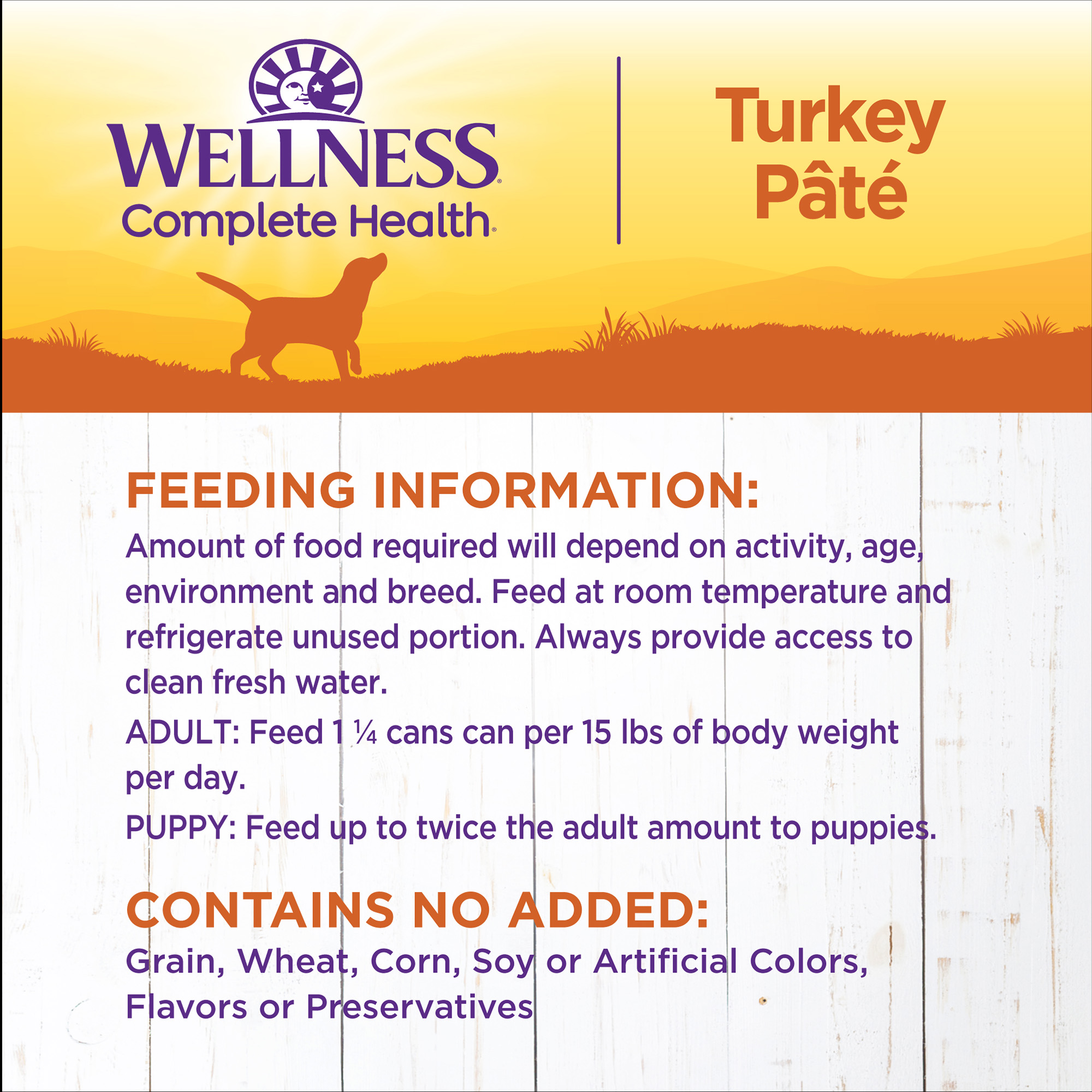 Wellness Complete Health Natural Wet Canned Dog Food Turkey & Sweet Potato, 12.5-Ounce Can (Pack of 12) - image 6 of 7