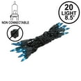 thumbnail image 2 of Novelty Lights Teal 20 Light Incandescent Craft Mini Christmas String Lights Black Wire 8.5 feet, 2 of 4