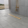 thumbnail image 2 of Kingston Brass BSF2827 Watercourse 28-Inch Stainless Steel Linear Shower Drain with Reversible Tile Insert and Flat Grate in Brushed Brass, 2 of 8