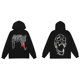 thumbnail image 1 of Sudadera con capucha informal de moda, bordado de venganza, nicho de hueso largo, cabeza de Calavera, estilo americano, ajuste suelto, High StreetNegro 5563, 1 of 3