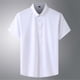 thumbnail image 4 of Mens Manga Corta Botón Abajo Camisas Negocios Turndown Cuello con Bolsillo, Patrón de Red Blusa de Manga Corta, 4 of 9