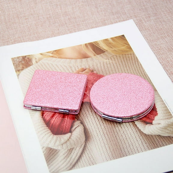 LULULION Portable Makeup Mirror Compact Double Sided Travel Mirror Small Design For Handheld Use Present For Women
