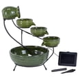thumbnail image 1 of Smart Solar 23931R01 Ceramic Solar Powered Bamboo Cascade Fountain, Green Finish, 1 of 2