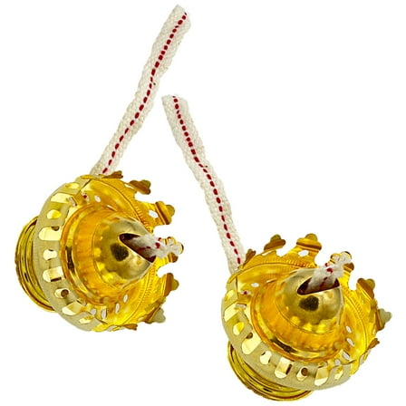 COMPUKAS Aluminum Alloy Oil Lamp Burner Golden 2Set 1.97X1.45X1.45In