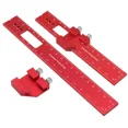 thumbnail image 3 of Precision Pocket Ruler T-Type Scribing Ruler Carpenty Square T Track Ruler Inch and Metric Measuring Marking Ruler W/ Slide Stop (3PCs), 3 of 7