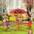 thumbnail image 2 of Outsunny Kids Folding Picnic Table and Chair Set Pattern Outdoor Garden Patio Backyard with Removable & Height Adjustable Sun Umbrella Red, 2 of 10