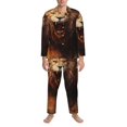 thumbnail image 3 of Fotbe Cool Fire Lion Pijama de Hombre con Estampado de Manga Larga, Conjunto de 2 Piezas, Ropa de Dormir Suave y Cómoda con Bolsillos-Large, 3 of 7