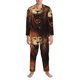 thumbnail image 3 of Balery Cool Fire Lion Pijama para Hombre de Dos Piezas con Manga Larga, Conjunto de Dormir y Descanso Suave con Bolsillos-Large, 3 of 7
