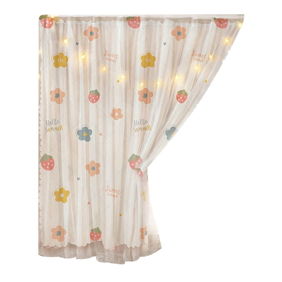 Tainini 59" x 39" Blackout Curtains for Bedroom with Tiebacks,Self Adhesive Rodless Curtains, Portable Curtains Room Darkening Curtains for Living Room