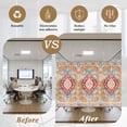 thumbnail image 5 of Vintage Ethnic Window Privacy Film, Boho Tribes Modern Orange Middle Century Static Cling UV Sun Blocking Heat Control Window Tint, Non-Adhesive One Way Windows Privacy Cover 17.7''x78.7'', 5 of 7