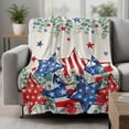 thumbnail image 2 of Independence Day Blanket Soft Cozy Warm Throw Blanket for Couch, Plush Fuzzy Flannel Fleece Blankets for Sofa, Eucalyptus Leaves Pentagram Retro Beige Bed Blankets Lightweight Gifts for Men, 50"x60", 2 of 9