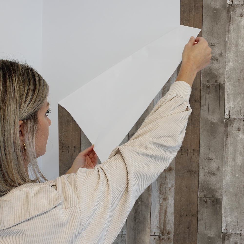 Tempaper Repurposed Wood Weathered Peel and Stick Wallpaper, 20.5" x 16.5'