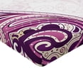 thumbnail image 2 of Ambesonne Floral Fitted Sheet, Swirled Petals Motif, Full Size, Pale Pink Fuchsia Plum, 2 of 3