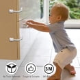 thumbnail image 3 of Cerradura de seguridad para bebés (mejorada), juego de 6 pestillos de seguridad para armarios de niños y bebés, para cajones y frigoríficos (blanco, no requiere herramientas), 3 of 5