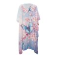 thumbnail image 3 of SCRAWLGOD Cherry Blossom Butterfly Print Womens Swimsuit Coverup Casual Loose Bathing Suit Cover Up Lightweight Soft Beach Cover Up for Pool Party, 3 of 6