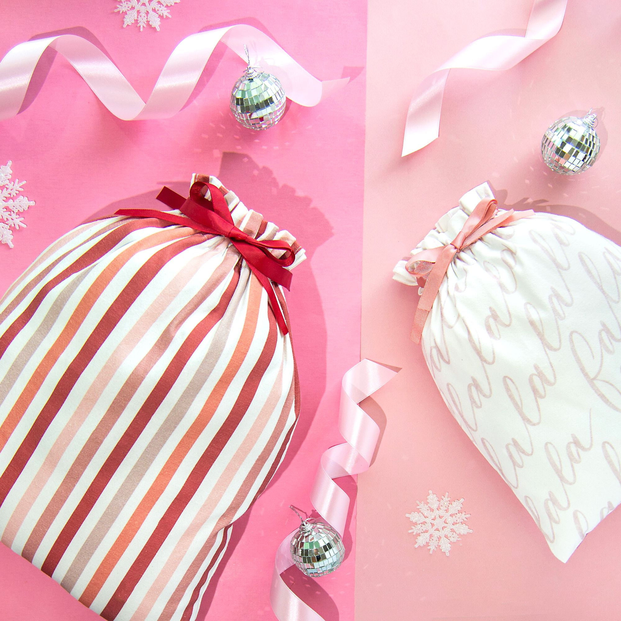 Pink christmas gift bags sale