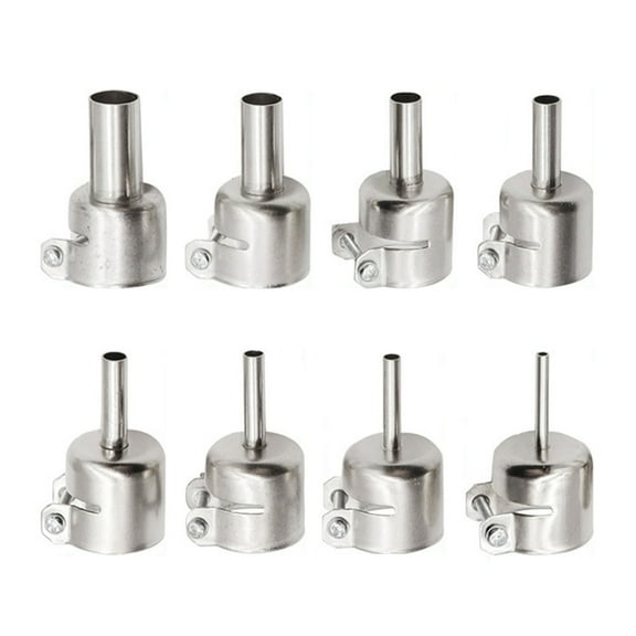 Heat Guns Nozzles,8pcs/Set 3/4/5/6/7/8/10/12mm Stainless Steel Mouth Tips With Lock Screw Firmly Lock Nozzle Repair Tool