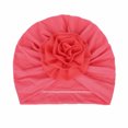 thumbnail image 2 of Solid Cotton Nursery Hospital Turban Hats Caps Beanies Bonnets with Flower for Baby Girls Toddlers Newborns Infants Kids 0-24 Monts, 2 of 2