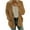Brown-B, variant on Womens Winter Sherpa Fleece Coat Solid Color Fuzzy Fleece Open Front Teddy Jacket with Pocket Long Sleeve Shawl Neck Button Cardigan Trendy Casual Fall Winter Plush Cardigan Purple S
