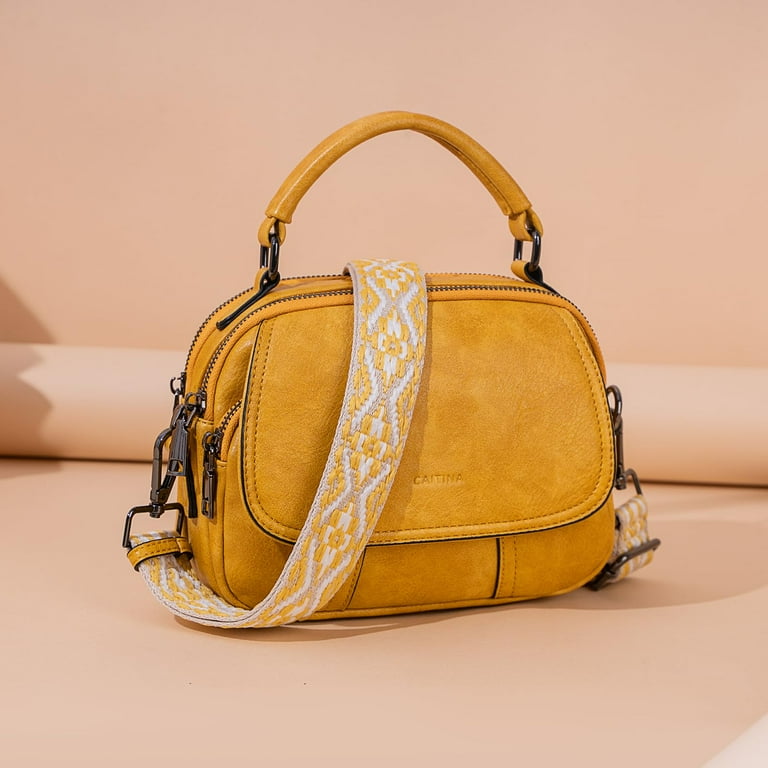 Mustard yellow leather crossbody bag new arrivals