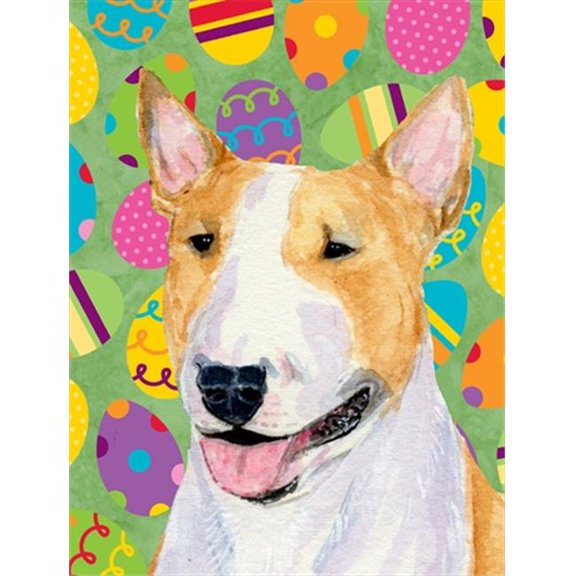 11 x 15 in. Bull Terrier Easter Eggtravaganza Garden Size Flag