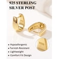 thumbnail image 3 of VEEDOFA Small Chunky Gold Hoop Earrings Hypoallergenic S925 Post 14K Golden Plated Chunky Hoop Earrings Non Tarnish Small Thick Huggie Gold Hoops for Sensitive Ears, 3 of 7