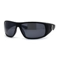 thumbnail image 1 of Choppers Mens Spider Web Print Rectangular Warp Biker Motorcycle Sunglasses All Black, 1 of 4
