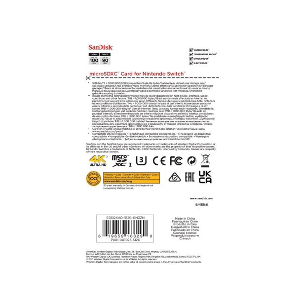 SanDisk 512GB microSDXC UHS-I for Nintendo Switch, Speed Up to