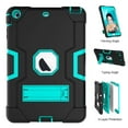 thumbnail image 2 of Dteck iPad mini/mini2/mini3 Case Heavy Duty Shockproof Hybrid Kickstand Cover, Black/Aqua, 2 of 6